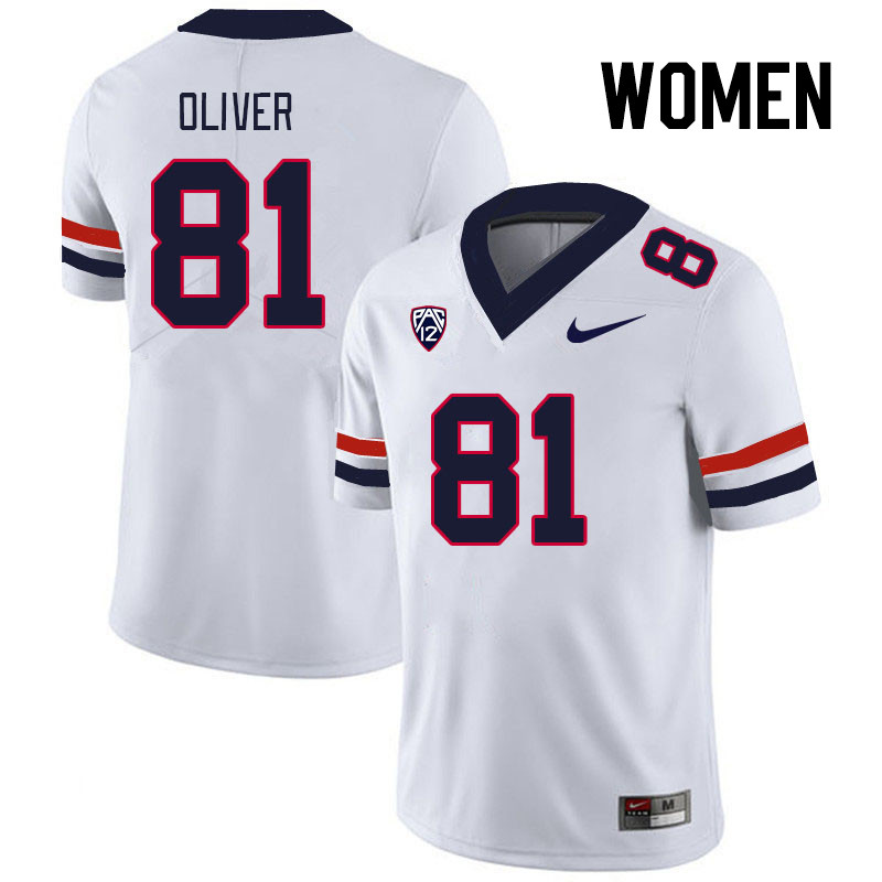 Women #81 Julius Oliver Arizona Wildcats College Football Jerseys Stitched Sale-White